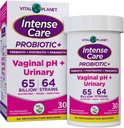 Vital Planet - Intense Care Vaginal pH & Urinary Probiotics for Women Plus Organic Prebiotics, Postbiotics, and Parabiotics, 65 Billion CFU and 64 Strains, Immune and Digestive Health 30 ct