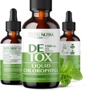 Liquid Chlorophyll Drops 50mg: Vegan Chlorophyll Liquid Drops for Natural Energy Boost, Immune Support, Body Detox for Skin Care, Internal Deodorant | Mint Flavor, Non-GMO, Gluten Free Total Nutra 2oz