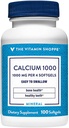 The Vitamin Shoppe Calcium 1,000MG, Easy to Swallow Softgels, Supports Bone & Teeth with 400IU of Vitamin D (100 Softgels)