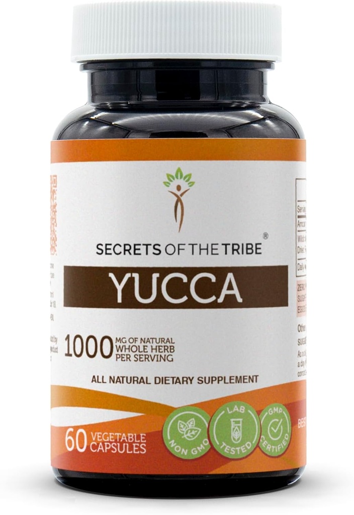 Secrets of the Tribe Yucca 60 Capsules, Made with Vegetable Capsules and Yucca (Yucca glauca) Dried Root (60 Capsules)