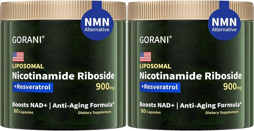 Gorani NAD+ Supplement 900MG, Nicotinamide Riboside, Liposomal Resveratrol, Quercetin (2)