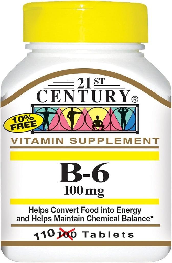 21st Century B-6 100 mg - 110 Tablets, Pack of 6