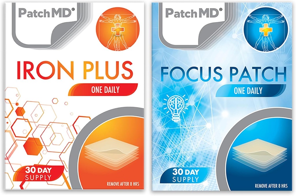 Iron Plus & Focus Topical Patch Bundle - 30 Days Supply