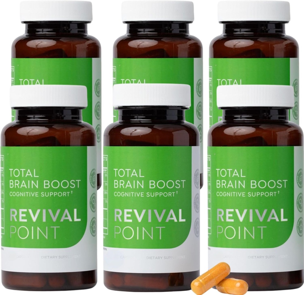 Nootropic Brain Support Supplement with 340% Better Curcumin, Resveratrol - Includes 6 Science Backed Ingredients Proven as Brain Supplements for Memory & Focus Dr Formulated Nootropic - 6 Bottles