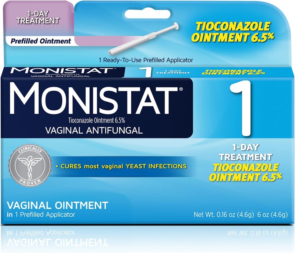 RepHresh Vaginal Gel 4ct (0.07oz) and Monistat 1 Day Yeast Infection Treatment for Women with 1 Tioconazole Ointment Applicator