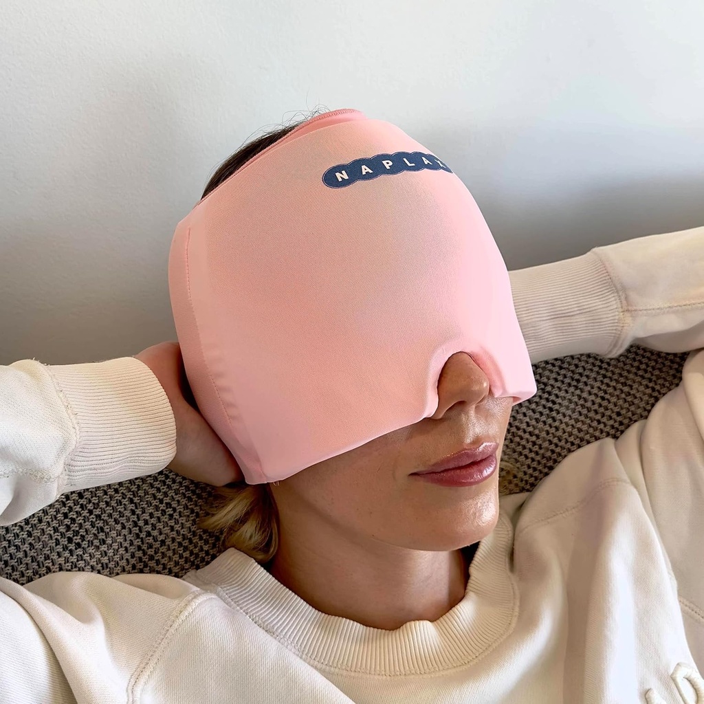 Migraine and Headache Relief Cap – Hot and Cold Therapy for Migraines, Headaches, Stress Relief and More – One Size Fits Most - Pink