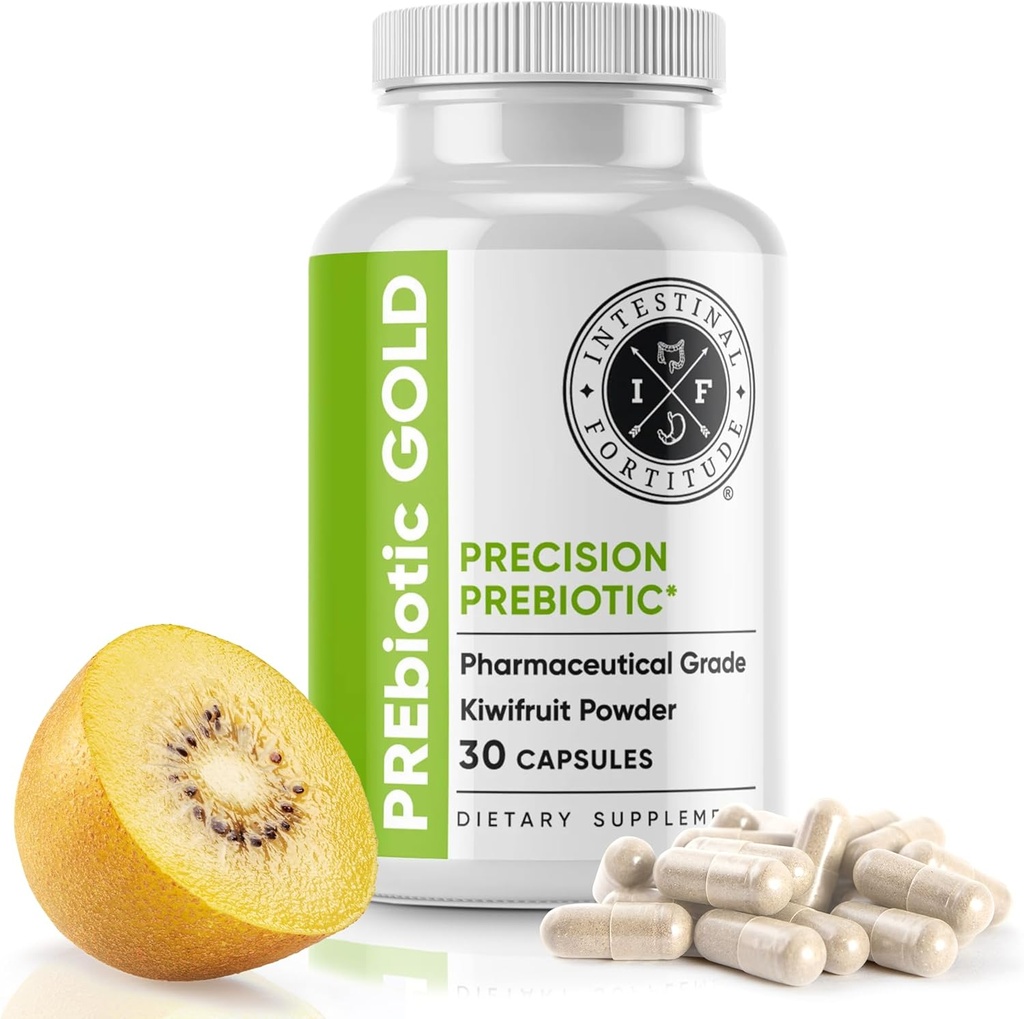 Intestinal Fortitude PREbiotic Gold: Kiwifruit Fiber, Butyrate & Prebiotic Restore Supplement to Support The Gut, Immune & Digestive Support, Anti-Bloating & Leaky Gut Repair, Dairy-Free Capsules