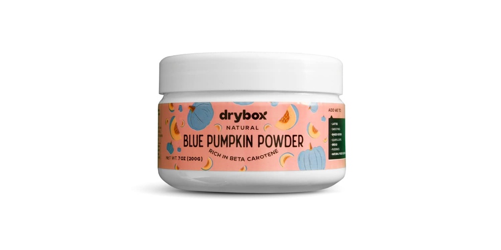 drybox Jarrahdale Blue Pumpkin Powder, Pure Powdered Superfood Supplement, Pumpkin Spice Latte and Pumpkin Pie, Great Source of Beta Carotene and Vitamin A, 7 Ounces (200 Grams)