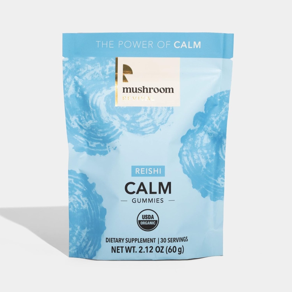 Mushroom Revival, Organic, Reishi Calm Gummies, 2.12 Ounces, Non-GMO, Vegan, Gluten Free, Keto, Dairy Free