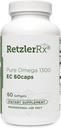 HormoneSynergy Omega 1300 EC Fish Oil Softgels - High-Strength Omega 3 Supplement with Enhanced Absorption - IFOS Verified, Enteric Coated, 600mg EPA, 260mg DHA - 60 Count