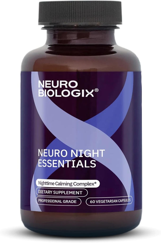 Neuro Night Essentials – Natural Nighttime Support with GABA, Melatonin, Valerian Root, LTheanine, Magnesium & More – Promotes Relaxation, Mood Balance & Rest – 60 Veg Capsules – Made in The USA