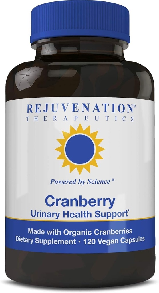 Rejuvenation Therapeutics Organic Cranberry 160:1 Extract (45 mg PAC = 40,000 mg of Fresh Cranberry) - The Most Potent Cranberry Extract (120 Vegan Capsules, Sugar-Free, Soy-Free)
