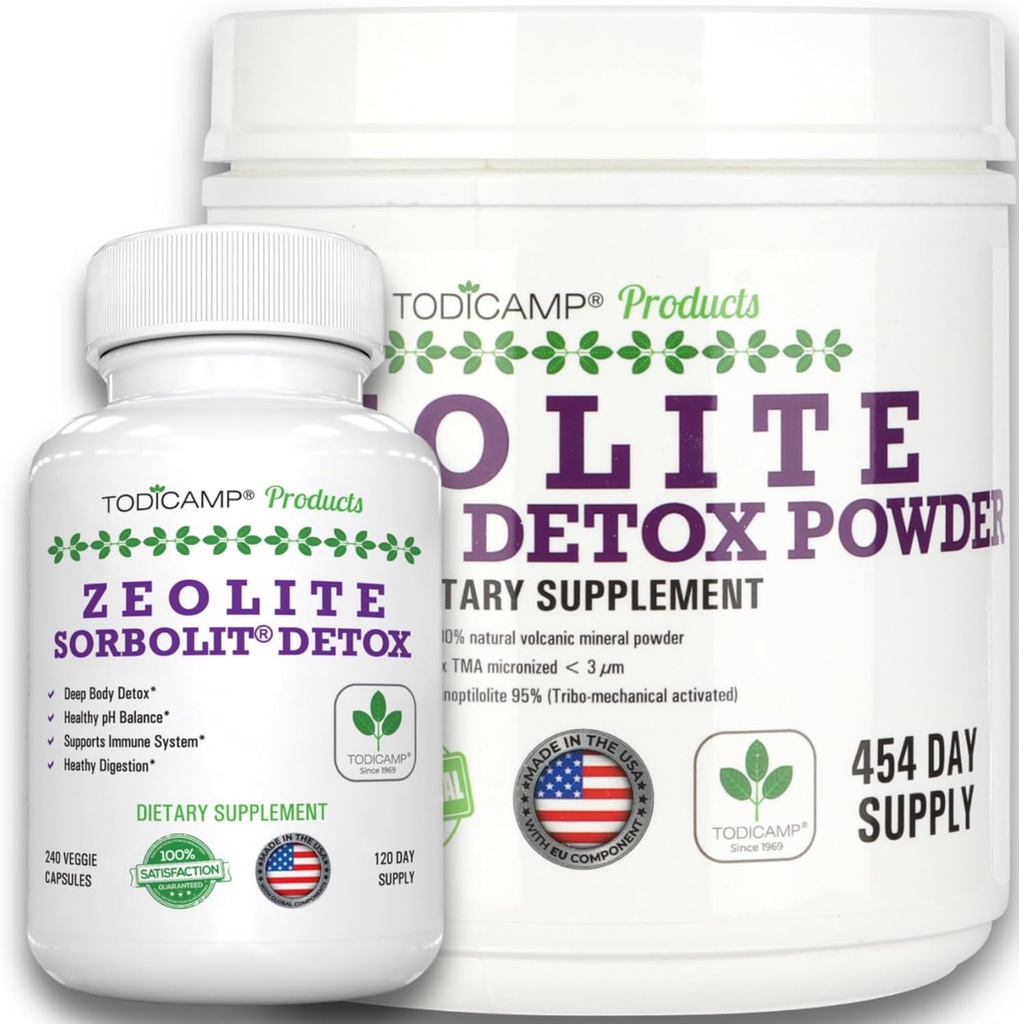 Zeolite Detox Pack Minimum 120 Days Supply Zeolite Capsules and Zeolite Powder Bundle