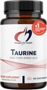 Designs for Health Taurine Capsules - 1000mg (1g) Taurine Amino Acid Pills - Cardiovascular Support - Non-GMO + Vegan Supplement (120 Capsules)