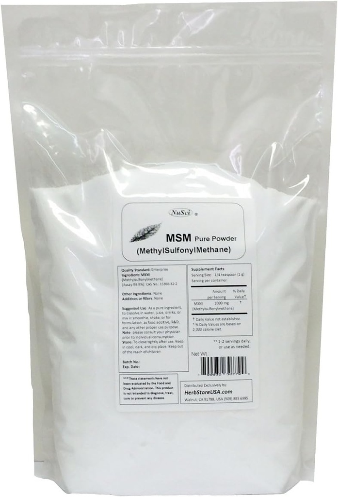 MSM (Methylsulfonylmethane) Pure Powder (4000 Grams (8.8 lb))