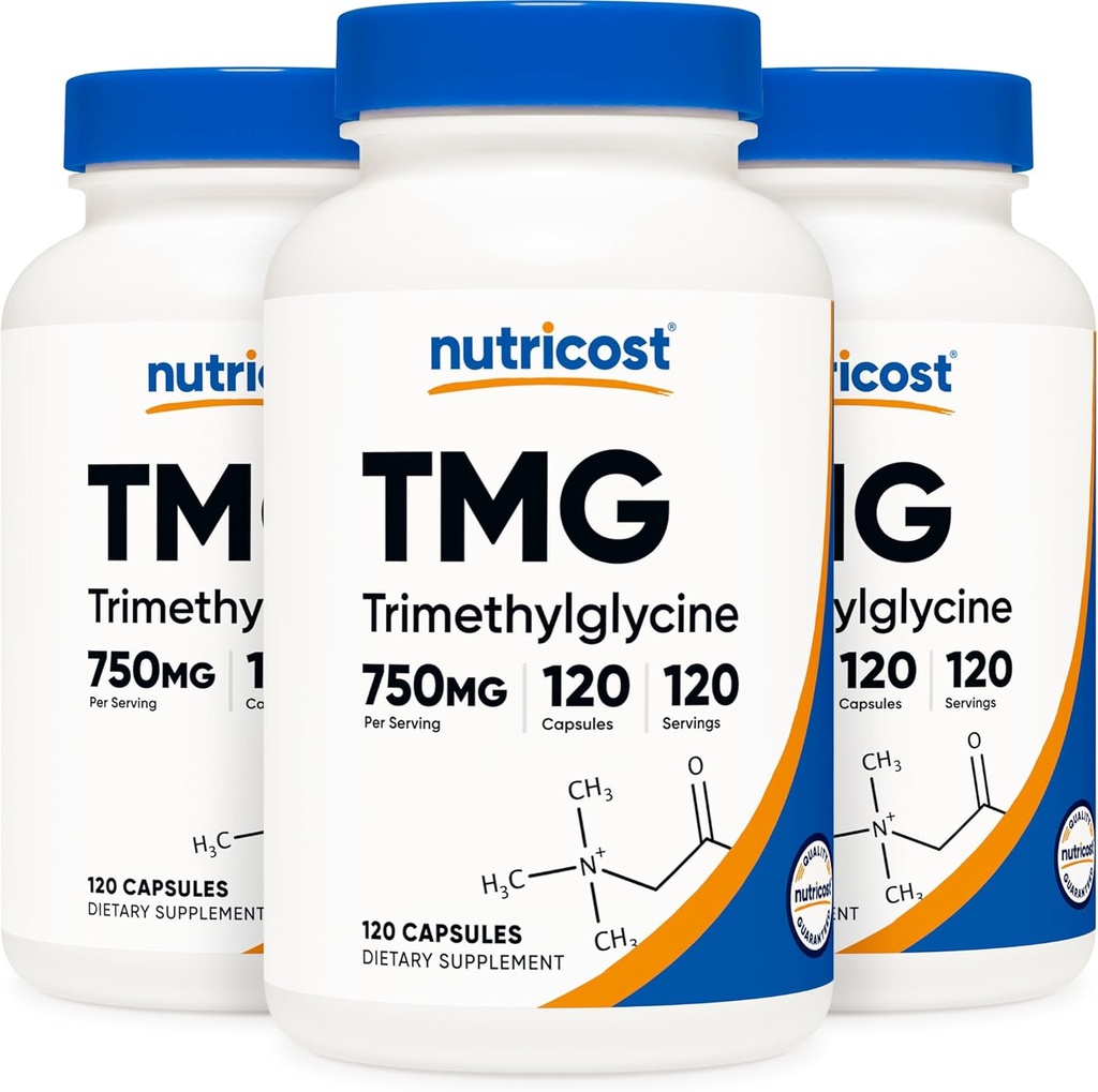 Nutricost TMG 750mg, 120 Capsules (3 Bottles)