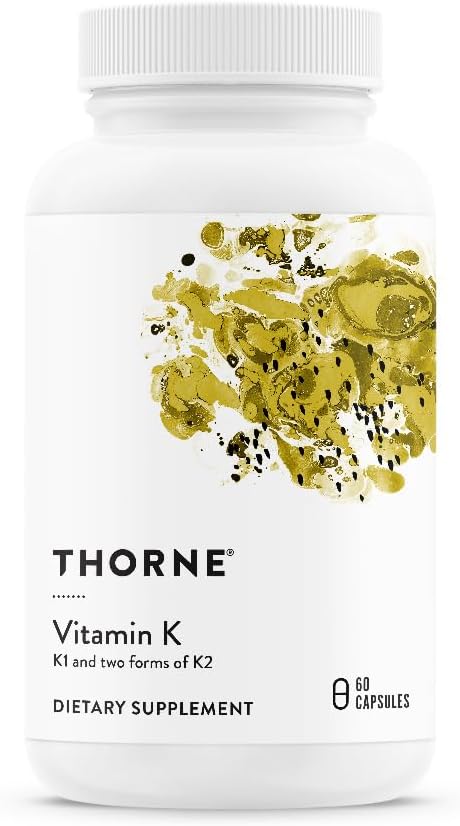 THORNE - Vitamin K - Vitamins K1 and K2 (as MK-4 and MK-7) Supplement - Supports Strong Bones* - Clinically Studied Ingredients - Gluten, Dairy & Soy-Free - 60 Servings
