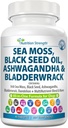 Sea Moss for Dogs 750mg Black Seed Oil 500mg Ashwagandha 250mg Turmeric 250mg Bladderwrack 250mg Dandelion 250mg & Vitamin C Vitamin D3 with Elderberry Manuka Yellow Dock 90 Tablets