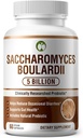 Probiotics for Digestive Health Saccharomyces Boulardii 60 Capsules | 5 Billion CFU Aids Occasional Diarrhea & Gut Health | Organic Probiotic Supplements with Prebiotic (Saccharomyces Boulardii)