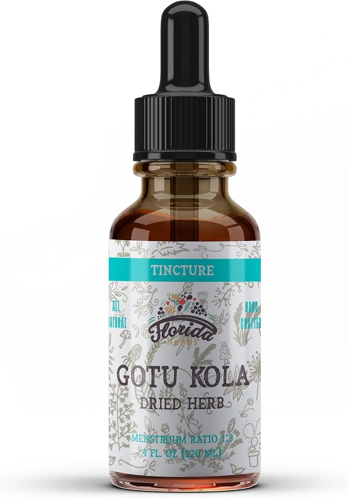 Gotu Kola Tincture, Organic Gotu Kola Extract, Gotu Kola Drops (Centella Asiatica) Dried Herb