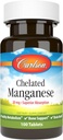 Carlson - Chelated Manganese, 20 mg, Superior Absorption, Healthy Metabolism, Bone Support & Brain Health, 100 Tablets
