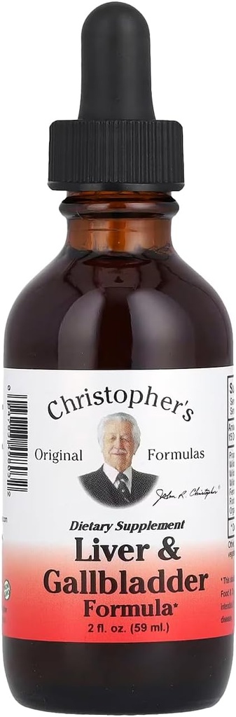 Christopher's Original Formulas Liver & Gallbladder Formula, Herbal Supplement for Detox & Digestive Support, 2 fl oz