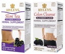 Hyleys Weight Supplements Tea Bundle - Slim Tea & Colon Cleanse - 50 Tea Bags Total (2 Pack)