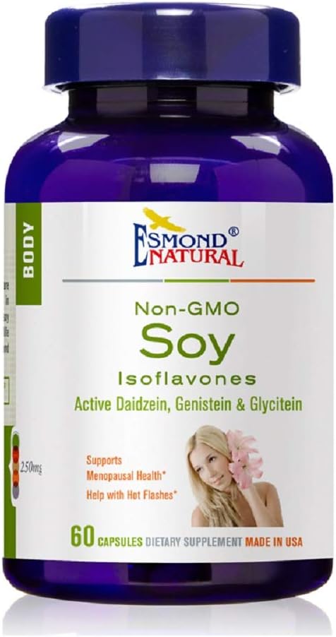 Soy Isoflavones Non-GMO (Supports Menopausal Health & Hot Flashes), GMP, Natural Product Assn Certified, Made in USA - 250mg, 60 Capsules