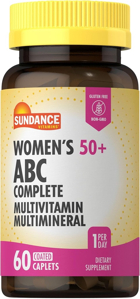 Sundance Women's 50+ ABC Complete Multivitamin | 60 Caplets | with Multimineral Formula | Non-GMO and Gluten Free Supplement
