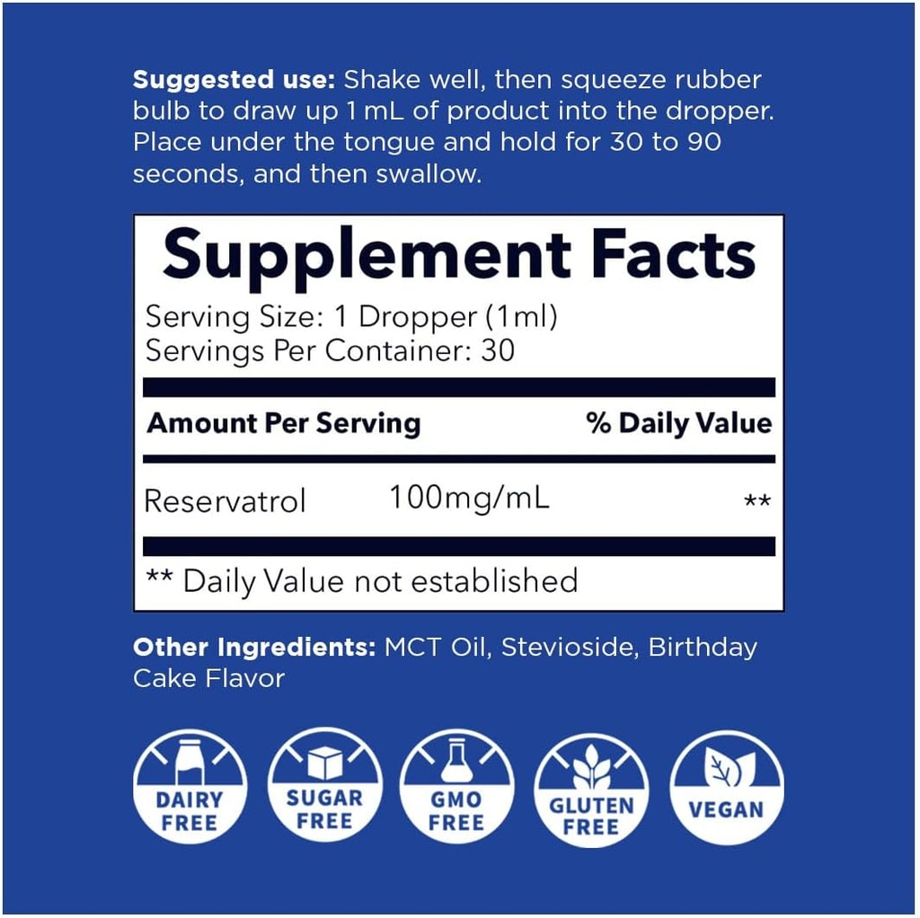 Nanoceutical Solutions Nano Liquid Resveratrol Trans Resveratrol Supplement for Brain & Heart Health | Ultra-Efficient Absorption, Up to 8 Times Higher Than Resveratrol Capsules | 30 Servings