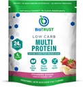 BioTrust Low Carb Protein Powder – Delicious Whey & Casein Blend from Grass-Fed Hormone Free Cows – Non GMO, Gluten Free (Strawberry Banana)