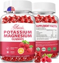 Potassium Magnesium Gummies Potassium Citrate 99mg Magnesium Citrate 250mg Magnesium Potassium Complex Supplement, Immune Support, 60 Raspberry Gummies 2 Pack