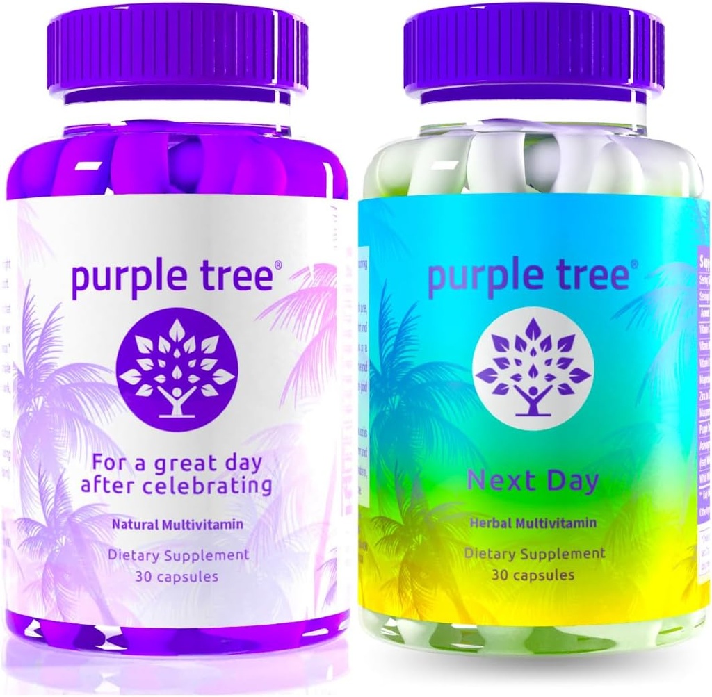 purple tree Celebrate + Next Day Bundle | Post-Celebration Wellness Vitamin Combo, Liver Support & Body Replenisher