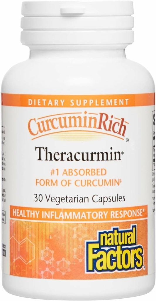 Natural Factors, CurcuminRich Theracurmin, 30 mg, Formulated for Superior Absorption, 30 Count (Pack of 1)