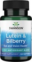 Swanson Standardized Lutein & Bilberry - Natural Supplement Promoting Eye Sight & Eye Health - Formula to Help Reduce Eye Fatigue & Strain - (120 Softgels)