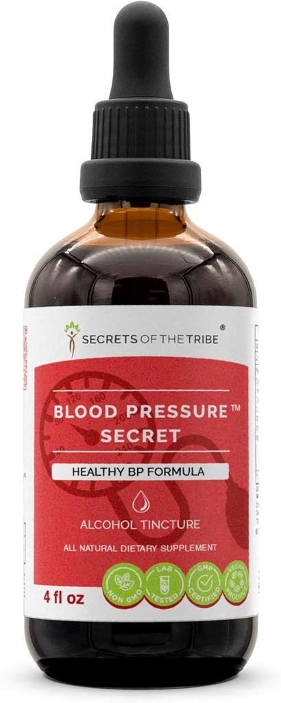Secrets of the Tribe - Blood Pressure Secret, Healthy Circulation Formula, Herbal Supplement Blend Drops Alcohol Liquid Extract (4 fl oz)