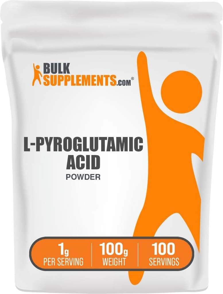 BulkSupplements.com L-Pyroglutamic Acid Powder - Pyroglutamic Acid Supplements, Amino Acid Supplement - for Well-Being, Gluten Free, 1g per Serving, 100g (3.5 oz) (Pack of 1)