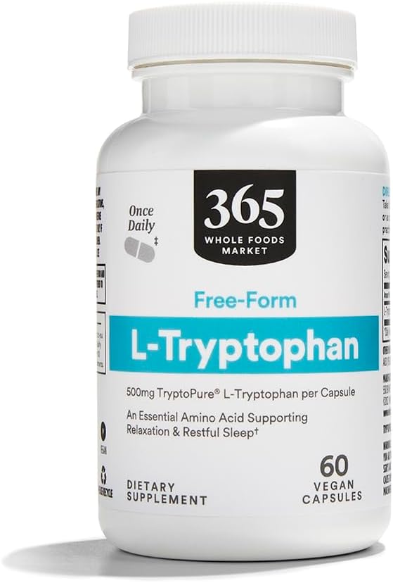365 by Whole Foods Market, Free-Form L-Tryptophan 500mg, Vegan, 60 Capsules