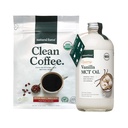 Natural Force Organic Clean Coffee + Creamy Vanilla MCT Oil Bundle – Flavored MCT Creamer & Mold & Mycotoxin Free Coffee – Non-GMO, Keto, Paleo, and Vegan - 12 Oz Bag and 16 Oz Glass Bottle