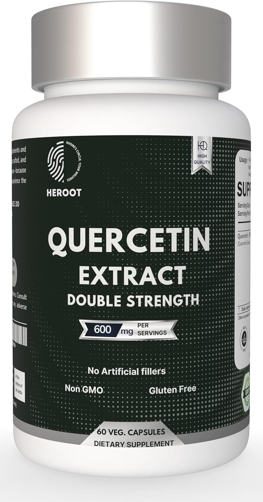 Quercetin Extract Capsules Non-GMO,Gluten-Free, Vegetarian Supports Overall Health Strength Energy (120 Capsules)