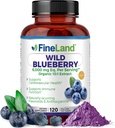 FineLand Wild Blueberry 10:1 Extract, 6,000 mg Strength, 120 Vegan Capsules, Rich in Flavonoids & Anthocyanins, Antioxidant Support for Brain & Heart Health, 4-Month Supply, Non-GMO Made in USA
