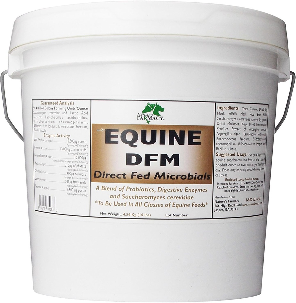 Nature's Farmacy Equine DFM (Direct Fed Microbial) Live Probiotics, Enzymes 50 Billion CFU Ounce (5 Pound)
