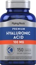 Piping Rock Hyaluronic Acid Supplement | 100 mg | 150 Capsules | as Sodium Hyaluronate | Non-GMO, Gluten Free