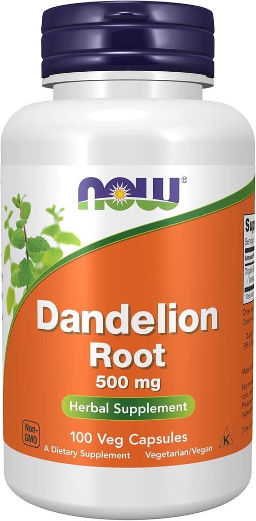 NOW Foods Dandelion Root 500 mg Caps, 2 pk