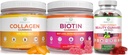 Purify Life Marine Collagen, Biotin, & Vegan Collagen Bundle, Gummies for Hair Skin and Nails (Bulk - 90 Chews), Joint Care Vitamin, Immune Support, Beauty, Detox & Cleanse, Replace Capsules, Pills