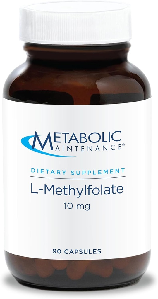 Metabolic Maintenance L-Methylfolate 10 mg - L Methyl Folate, Methylfolate Supplement for Women & Men, Methylated Vitamin B9 (5-MTHF) for Brain Health, Focus, and Calm - 90 Capsules (Pack of 1)