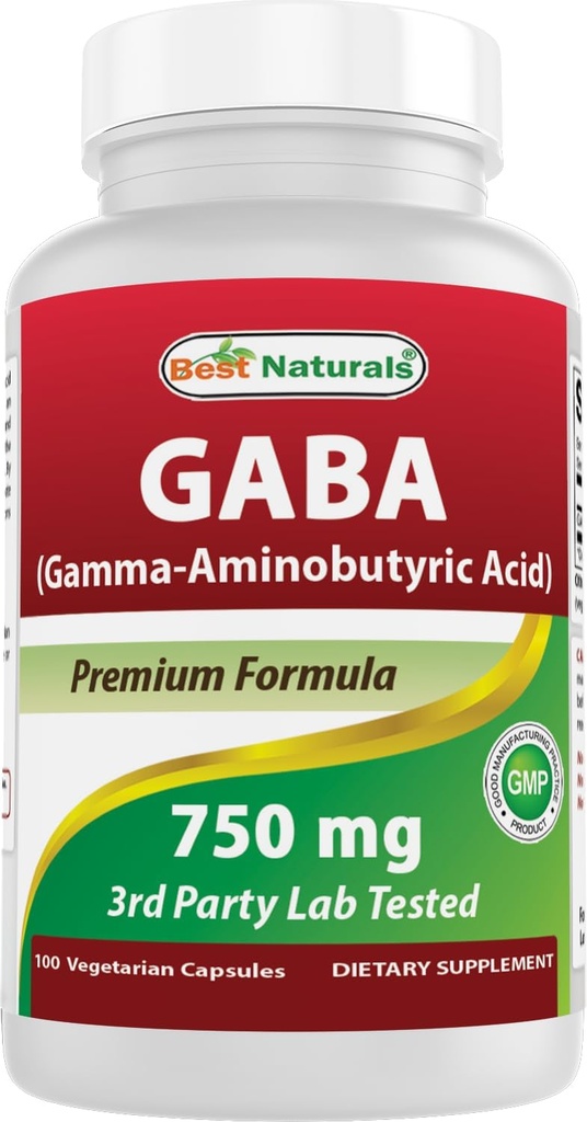 Best Naturals Gaba 750 mg 100 Veggie Caps