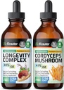 BIO KRAUTER Longevity Mushroom Tincture 4 Fl. Oz. & Cordyceps Mushroom Tincture 4 Fl. Oz.