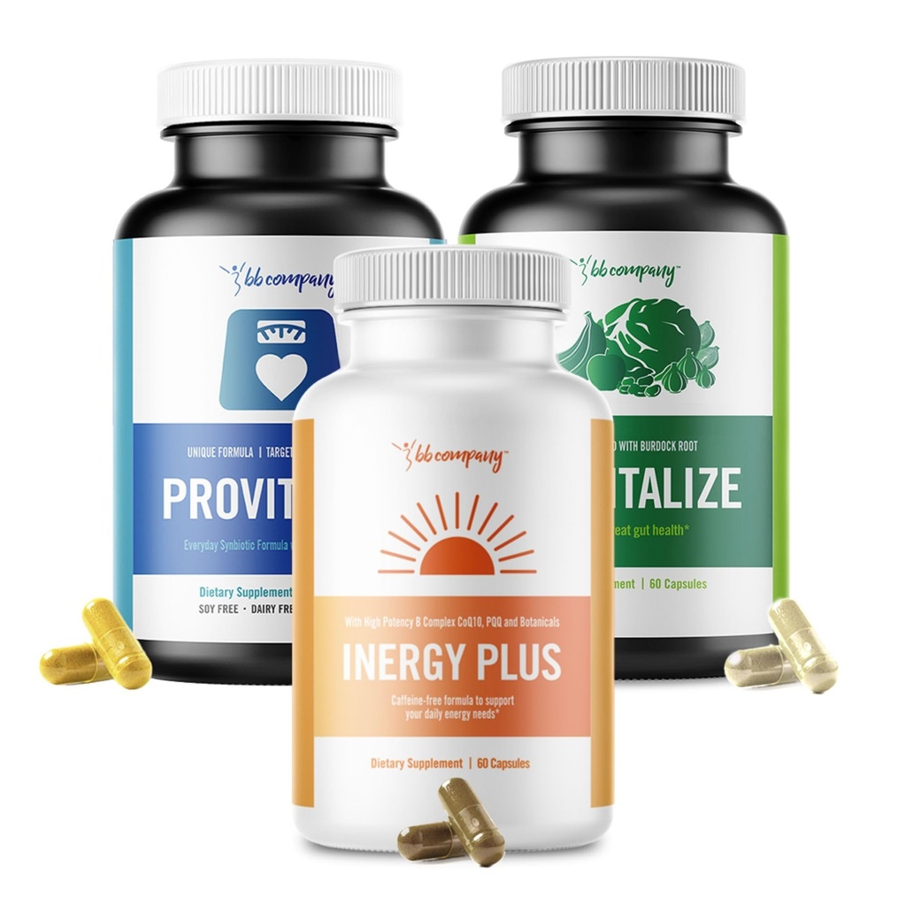 BB Company Menokit Bundle | Menopause Vitamins - Soothes Joint Aches, Boosts Energy, Mental Clarity, Gut Health | Provitalize, Previtalize & inergyPLUS | Value Bundle | Packaging Vary | 30 Day Supply