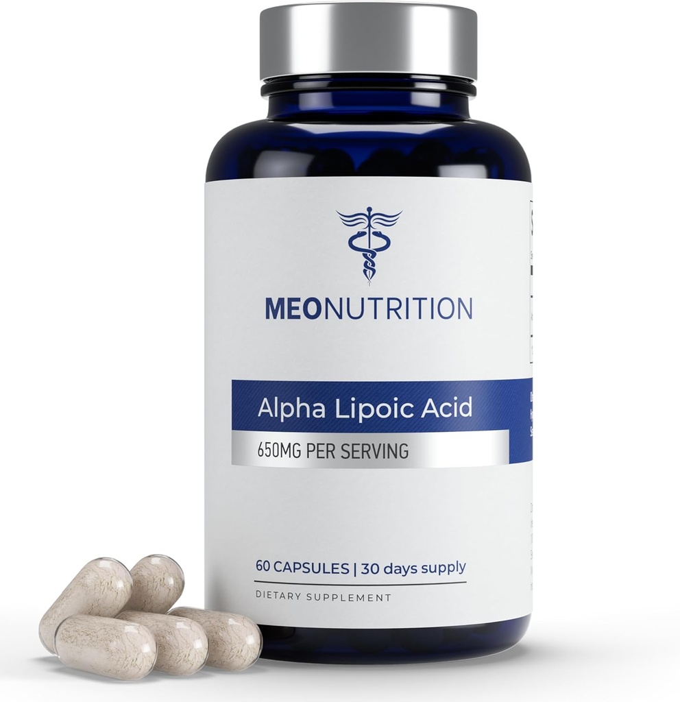 Alpha Lipoic Acid 650mg – 60 Capsules | Non-GMO, Gluten-Free, GMP Certified | Supports Antioxidant Health & Metabolic Wellness | Made in USA